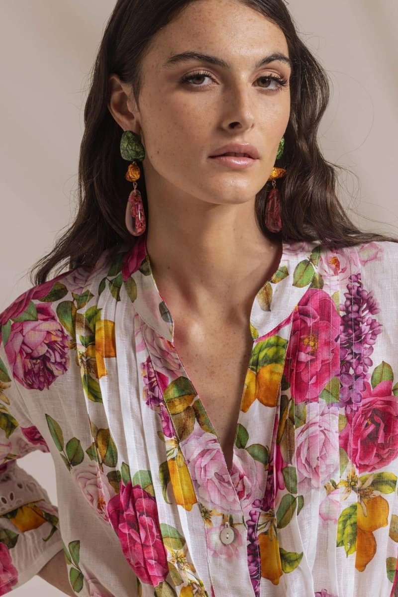 María José® | Printed Mini Dress With Ruffles And Lace Trim