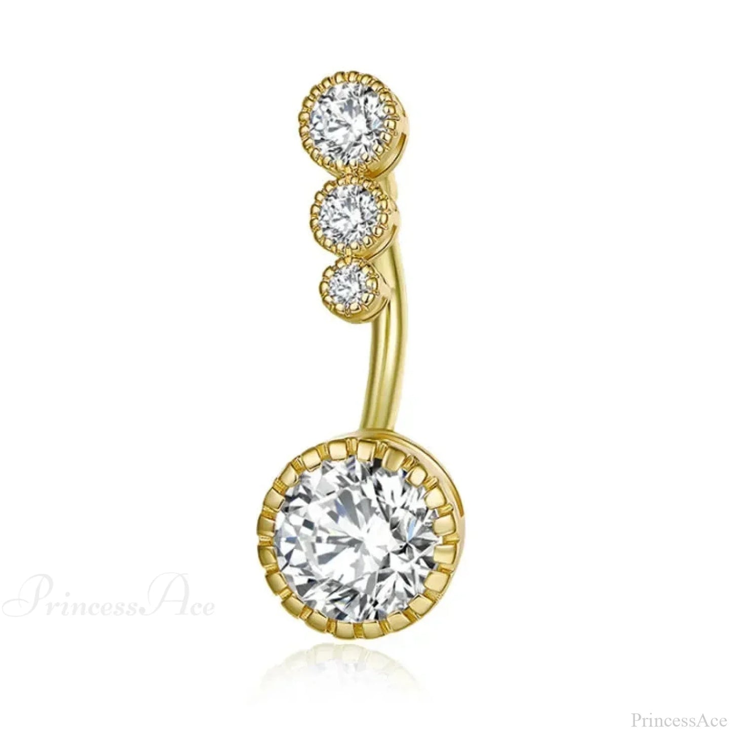 Metallic Crystal Circular Gothic Navel Ring