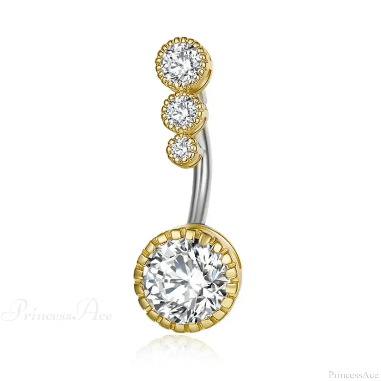Metallic Crystal Circular Gothic Navel Ring