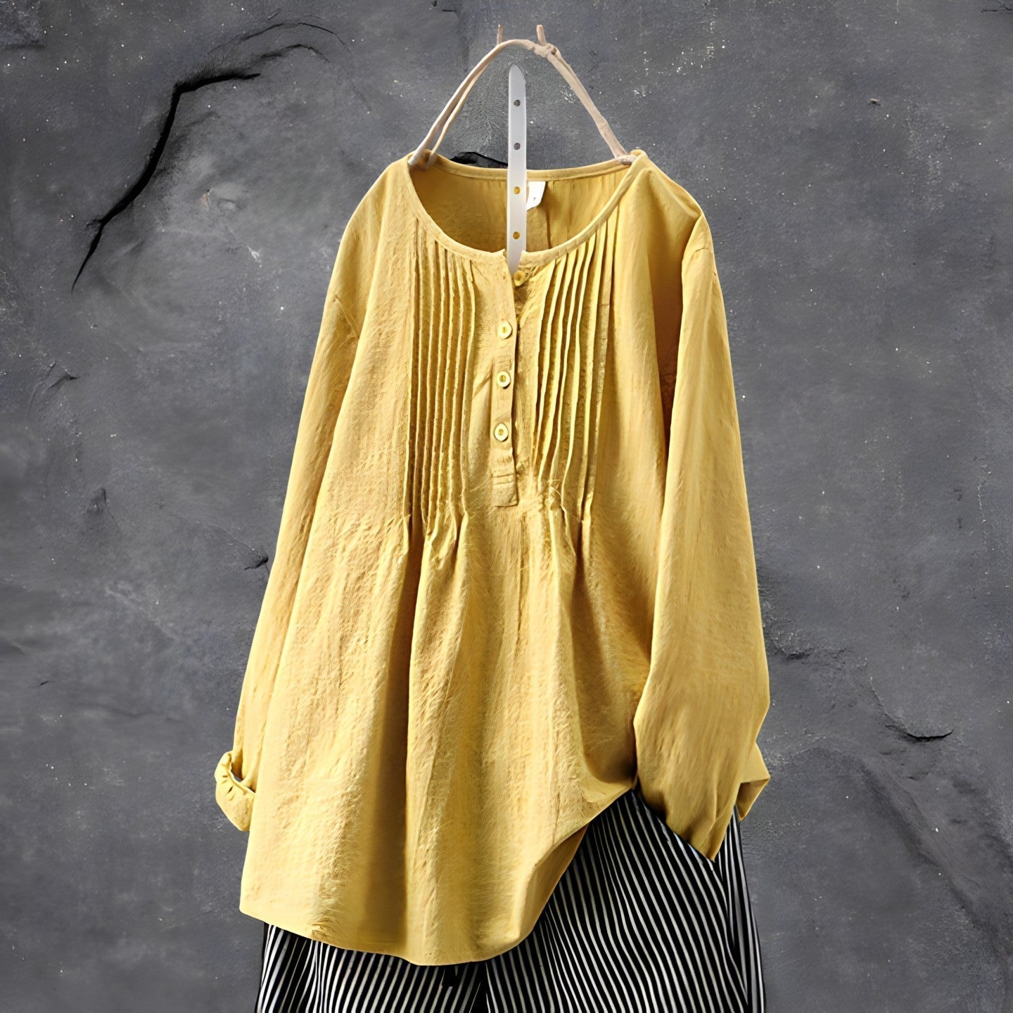 Michelle | Women's Long Sleeve Button Front Peplum Blouse