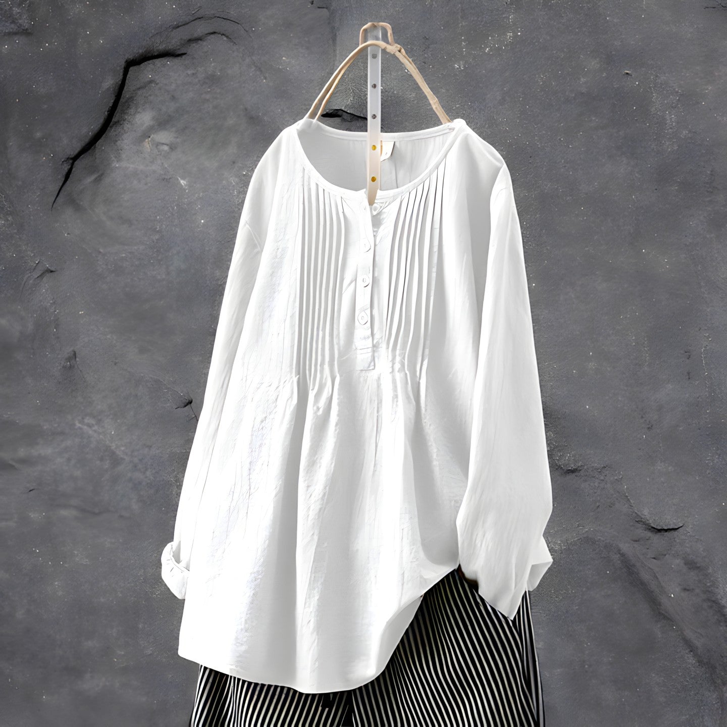Michelle | Women's Long Sleeve Button Front Peplum Blouse