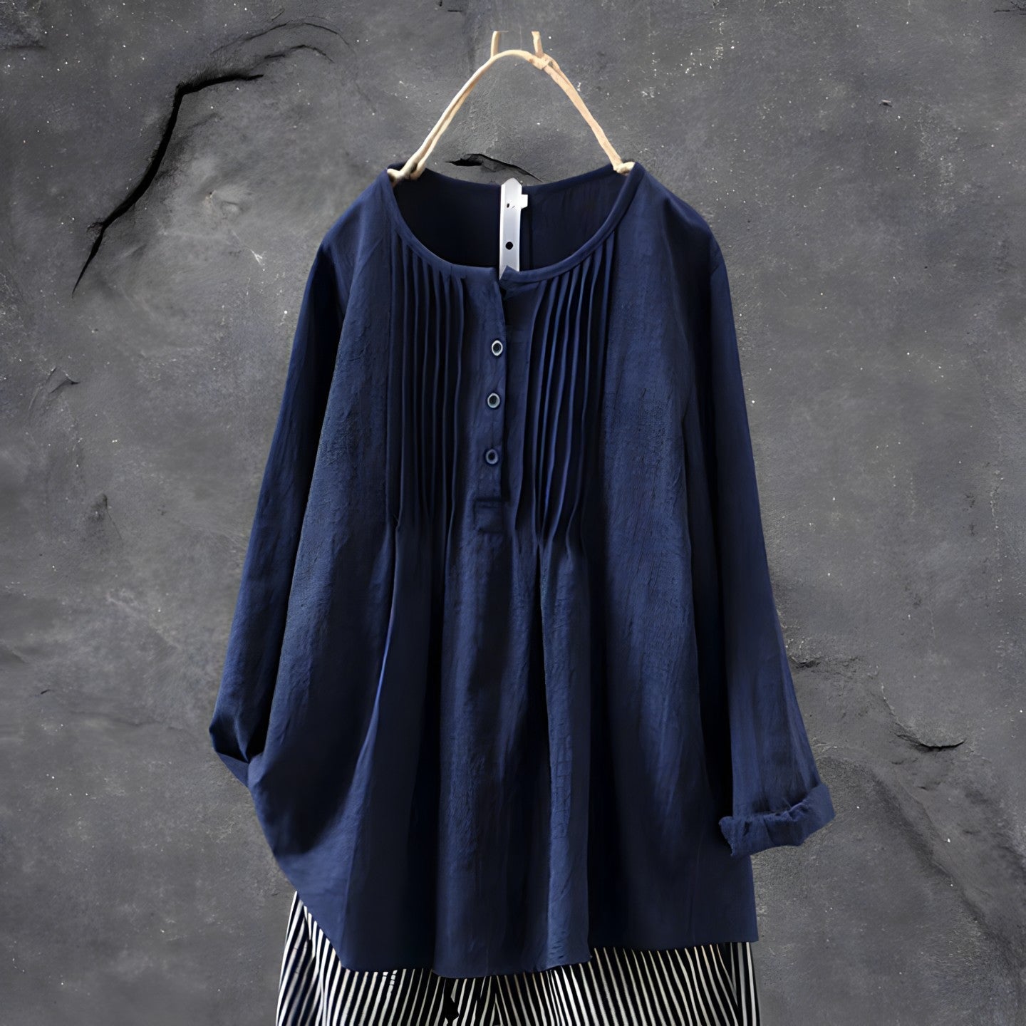 Michelle | Women's Long Sleeve Button Front Peplum Blouse