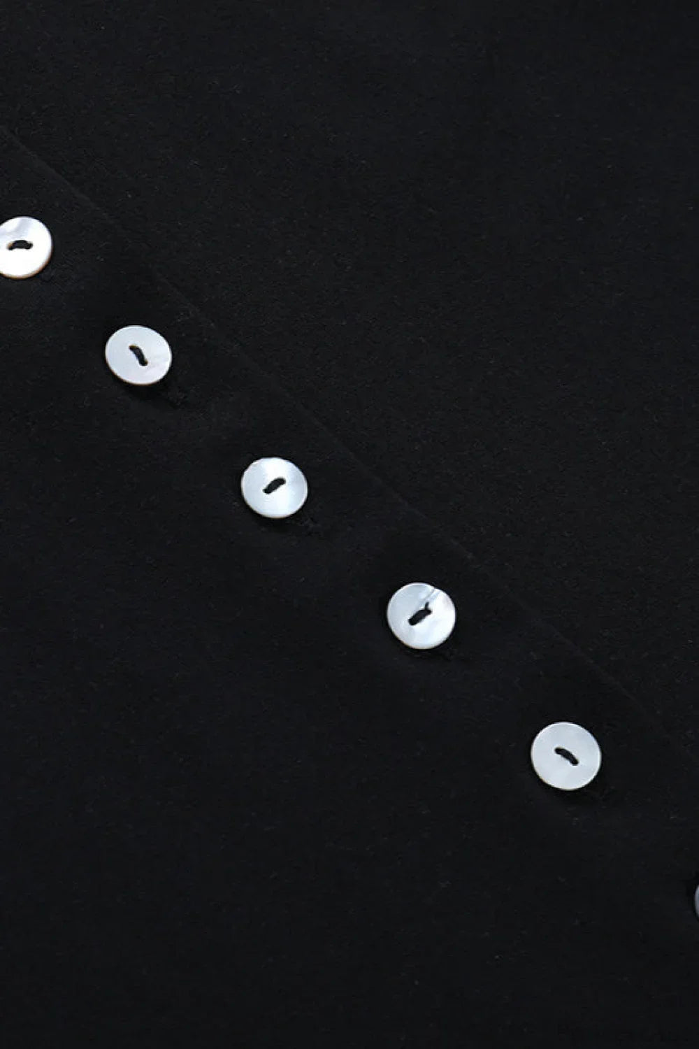 Multi-Button Fitted Solid Long Sleeve Tee