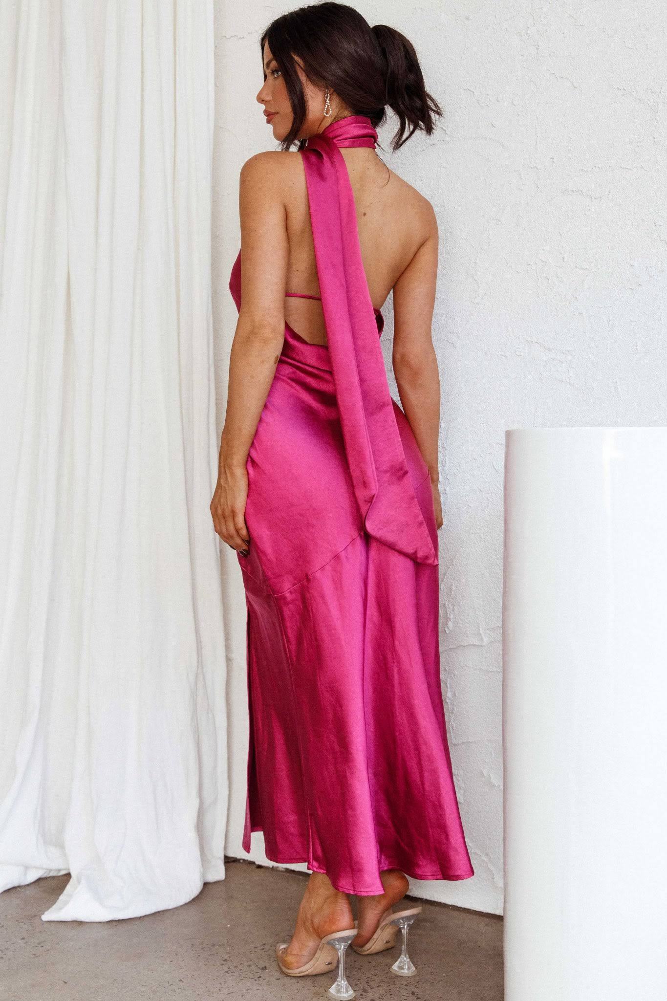 Xandra® | Cowl Satin Halterneck Midi Dress