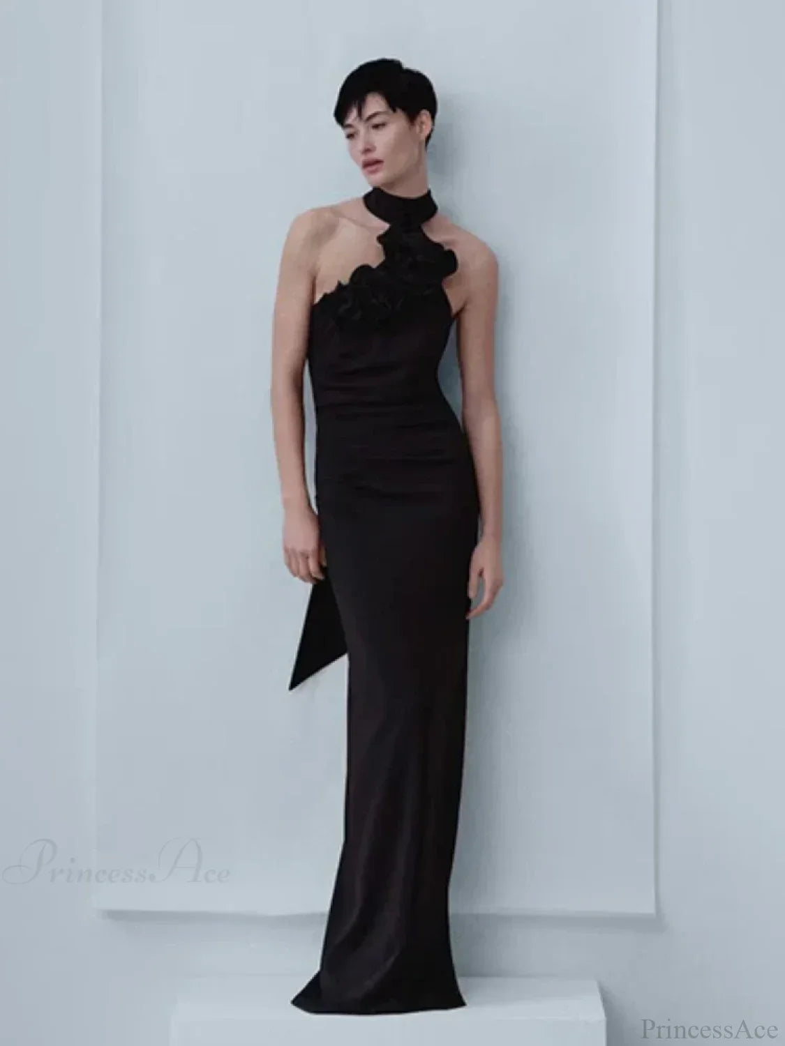 New Summer Sexy Halter Backless Flower Elegant Sleeveless Party Dress