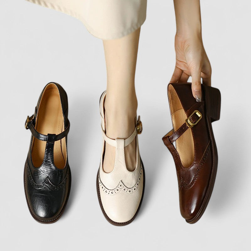 Noelle | Orthopedic T-Strap Shoes
