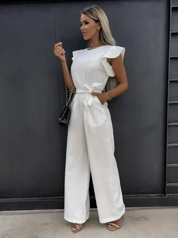 Noelle | Women's Wide Leg Tie Waist Jumpsuit