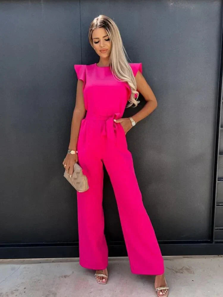 Noelle | Women's Wide Leg Tie Waist Jumpsuit