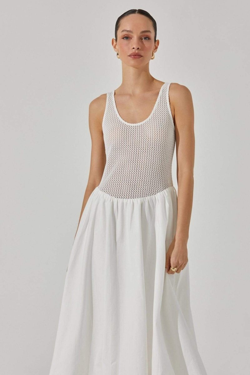 Teodora® | Sleeveless Midi Dress In Contrast Color
