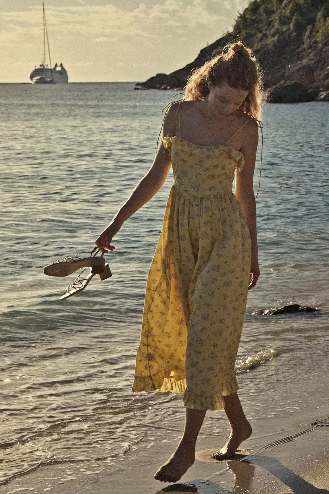 Oriana® | Printed Midi Slip With Ruffle Trim