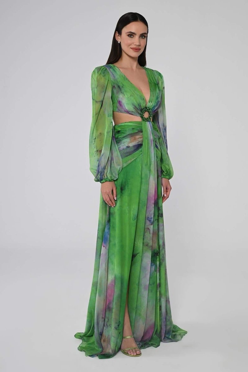 Josefina® | V-Neck Maxi Dress With Double Slits