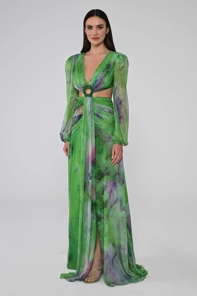 Josefina® | V-Neck Maxi Dress With Double Slits