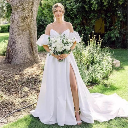 Off-Shoulder Long Wedding Dress