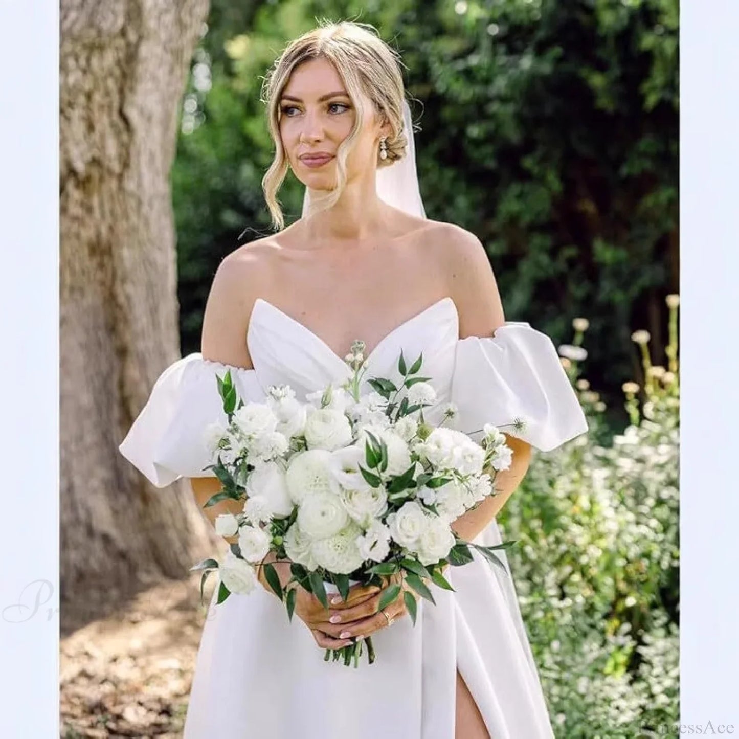 Off-Shoulder Long Wedding Dress