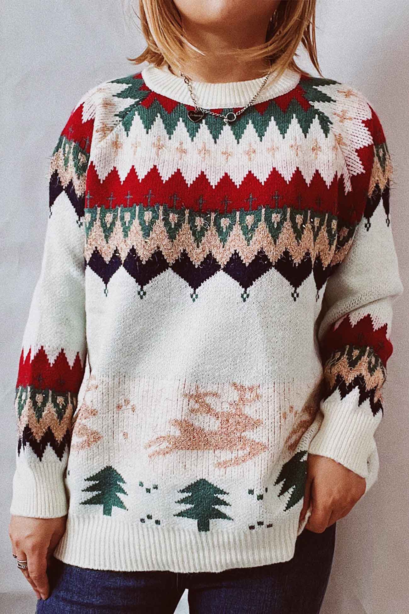 Tamara | Long-sleeved sweater with low shoulders and a round neckline