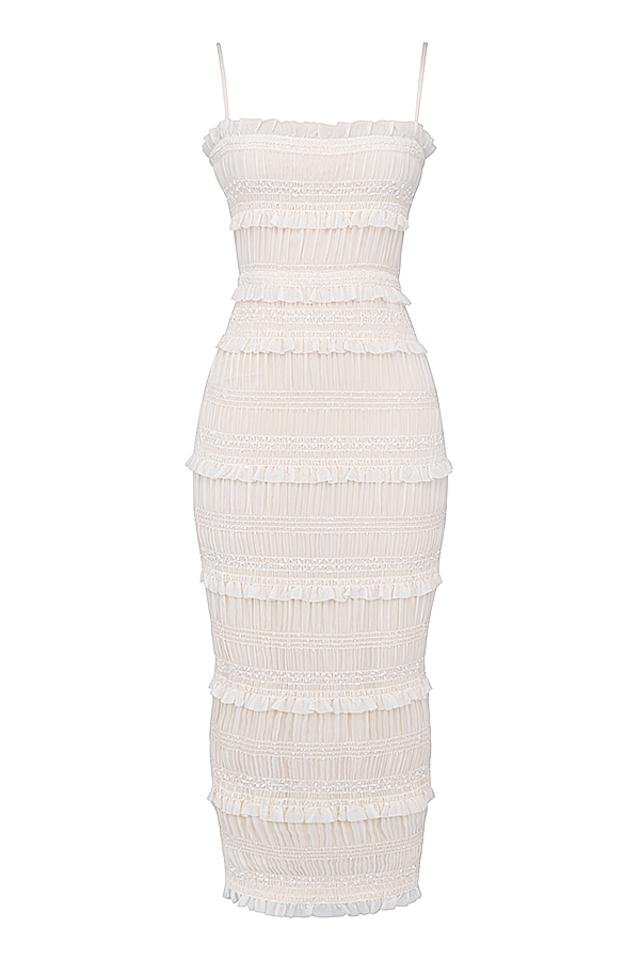 Leila® | Pleated Maxi Dress With Trim