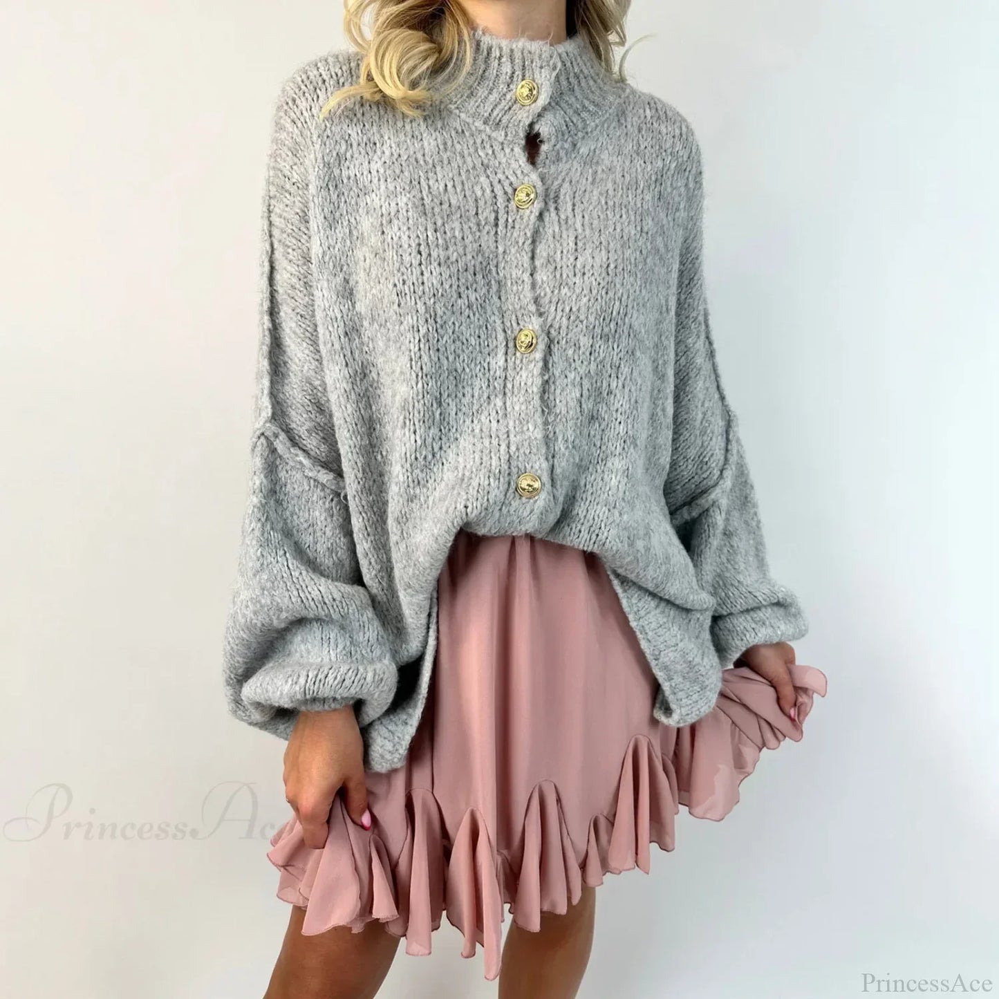 Oversized Button Down Chunky Knit Cardigan