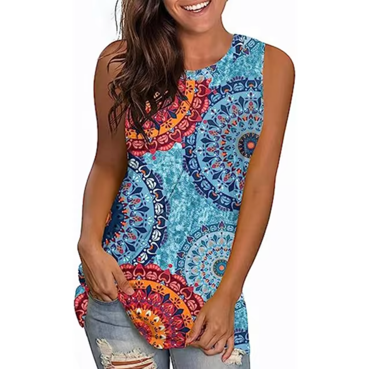 Elodia® | Printed Sleeveless T-Shirt
