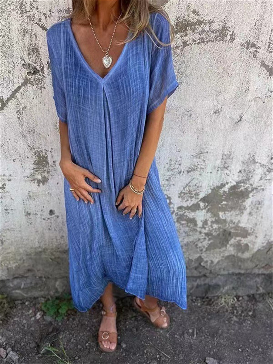 Carmen® | Women's Elegant V-Neck Midi Dress