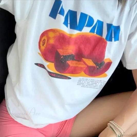 Papaya Print Retro Style T-shirt