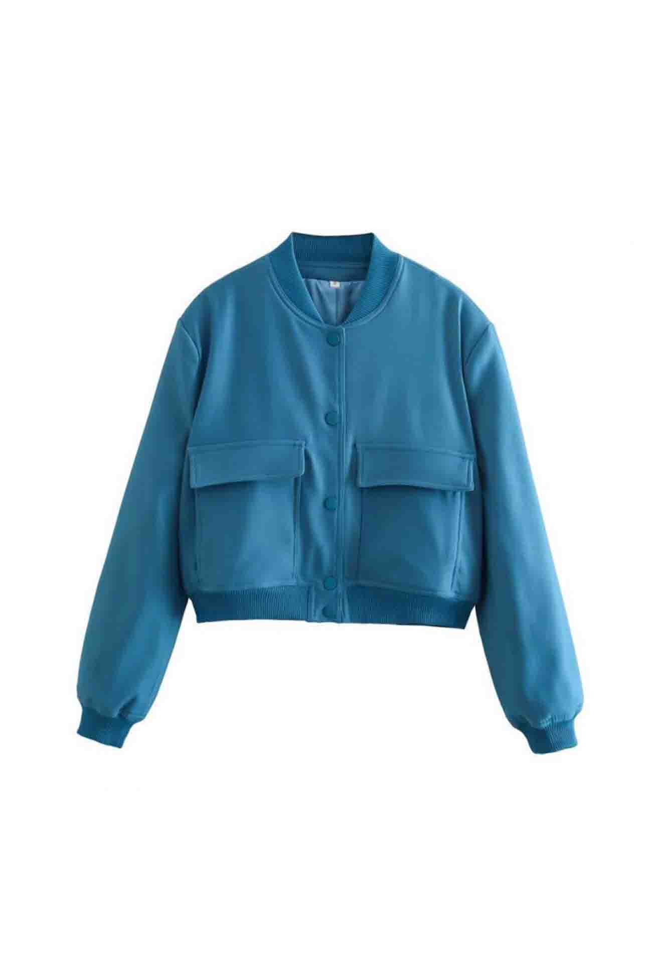 Nicole | Plain jacket with pockets and stand-up collar