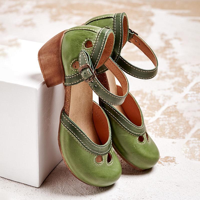 Kristen | Orthopedic Ankle Strap Heeled Shoes