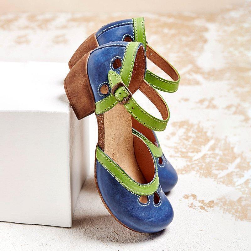 Kristen | Orthopedic Ankle Strap Heeled Shoes