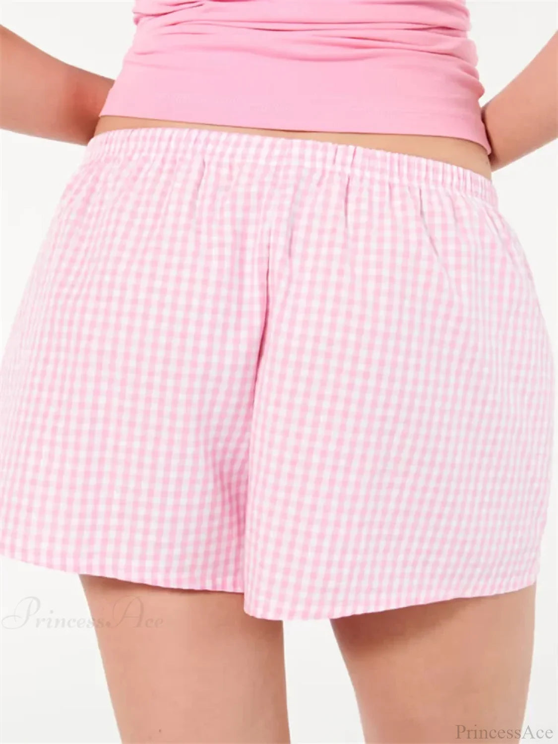Plaid Elastic Waist Sleep Short