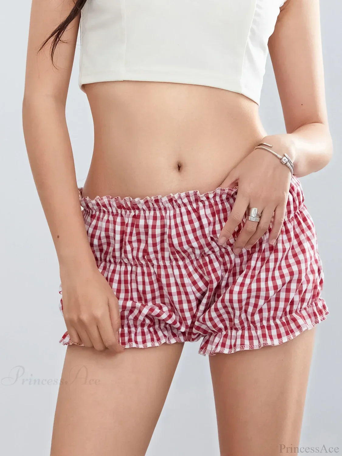 Plaid Ruffled Vintage Short