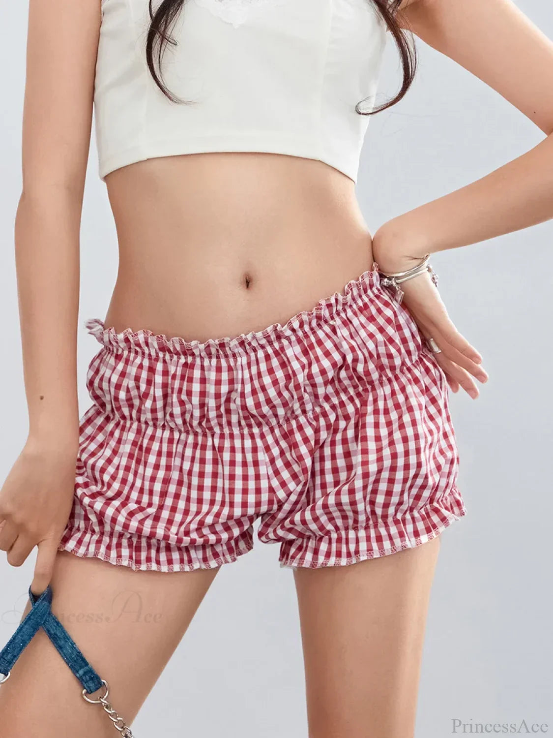 Plaid Ruffled Vintage Short
