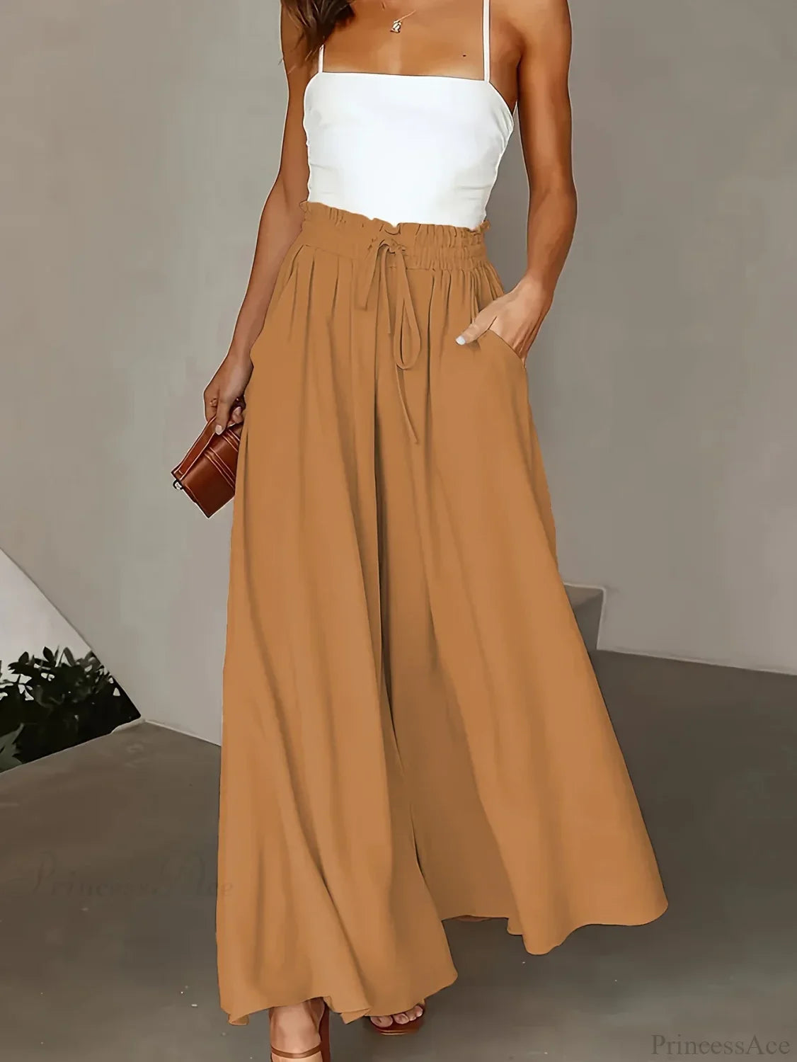 Plus Size Wide Leg Stretch Elastic Waist Pant