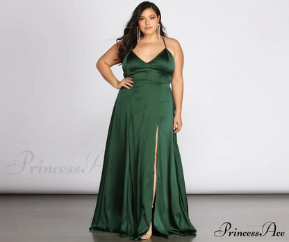 Plus Vera Satin Charming Lace Up Formal Dress