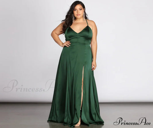 Plus Vera Satin Charming Lace Up Formal Dress