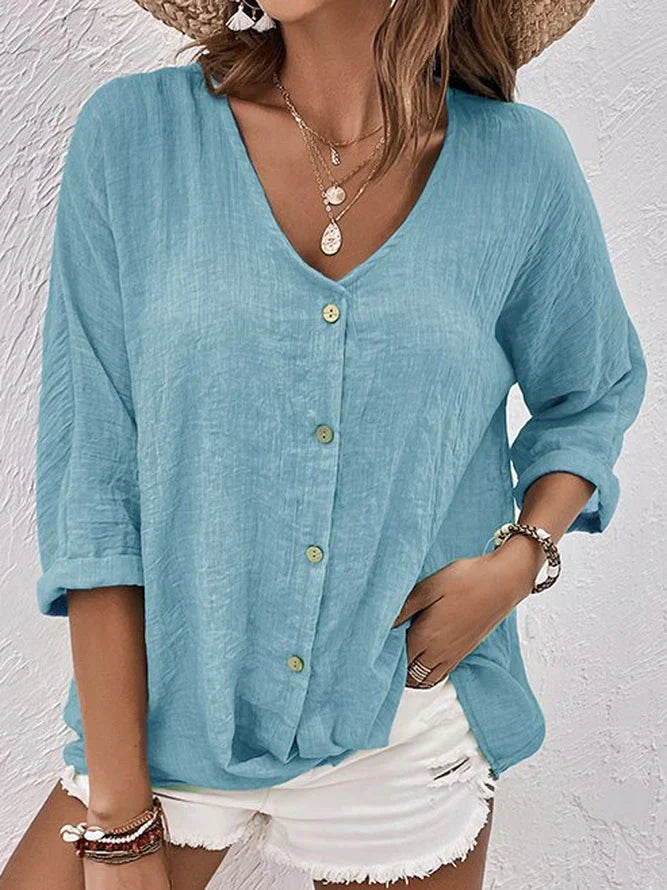 Brunskill® | Linen Shirt With V-Neck