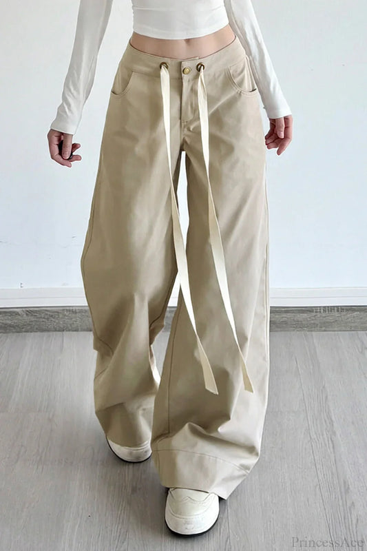 Pocket Patchwork Loose Wide Leg Cargo Pants