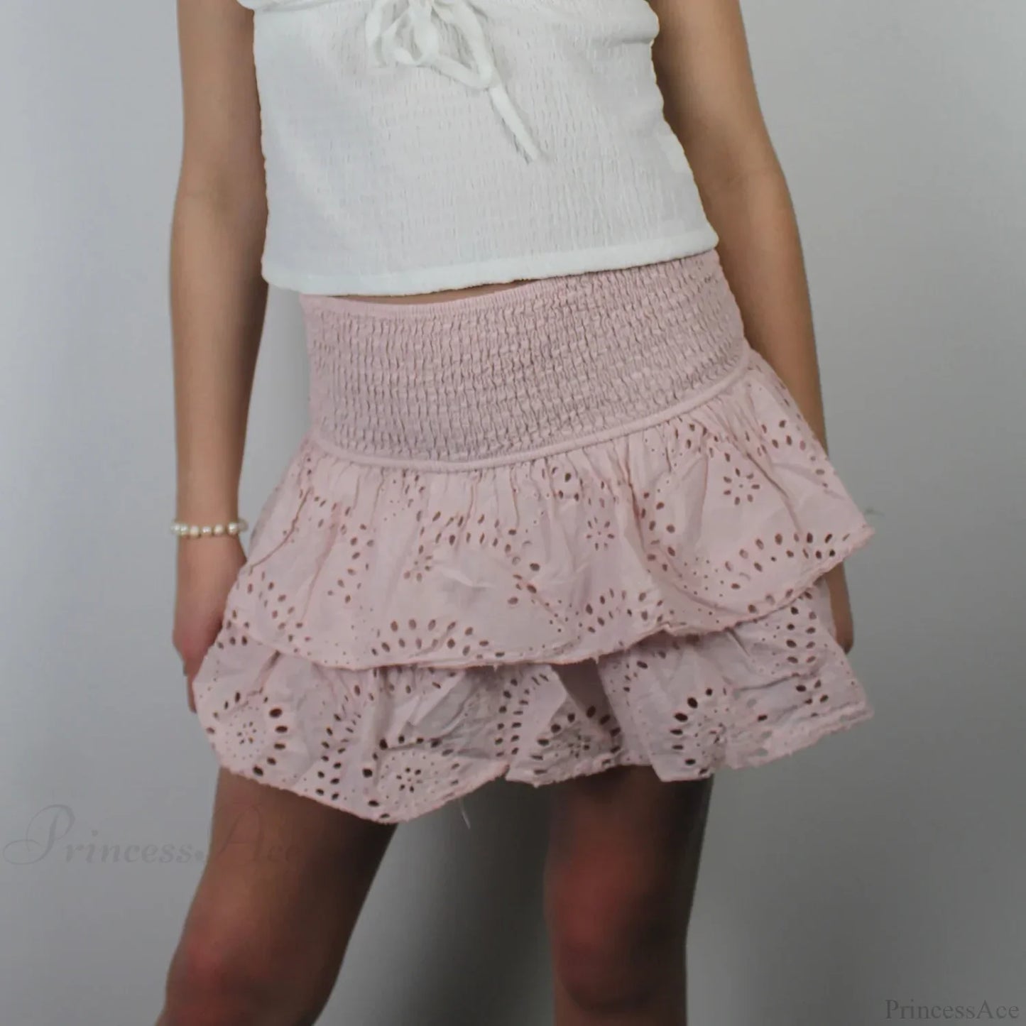 Pointelle Layered Ruffle Skirt