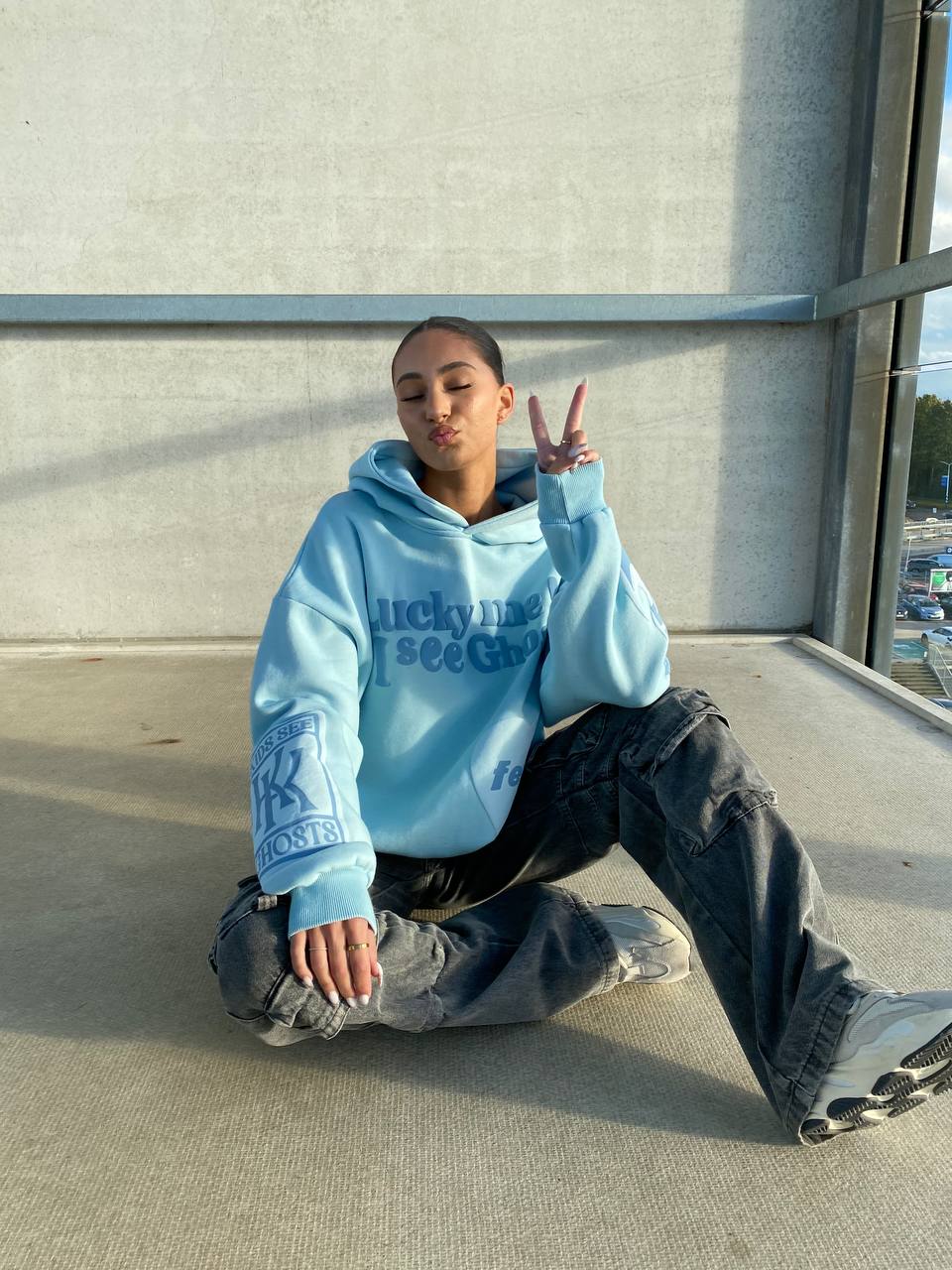 Stella® | BABY BLUE GHOST HOODIE IN PREMIUM QUALITY