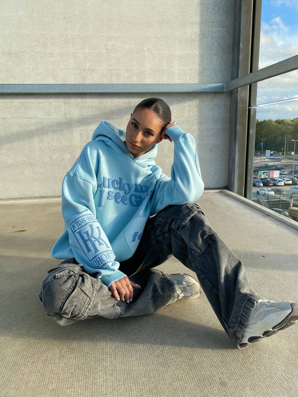 Stella | BABY BLUE GHOST HOODIE IN PREMIUM QUALITY