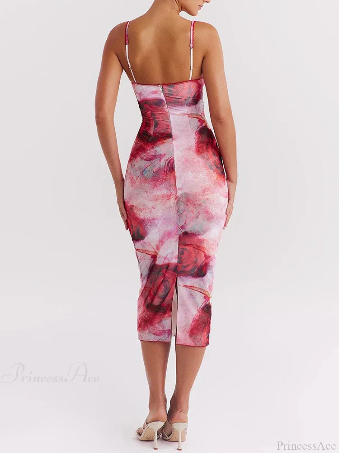 Print Slim Bodycon Midi Vacation Dress