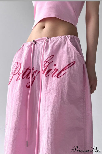 Quick-Dry Lightweight Loose Wide-Leg Drawstring Pants