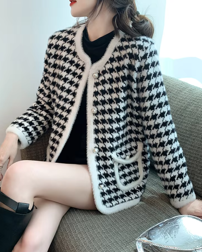 Victoria | Vintage houndstooth cardigan