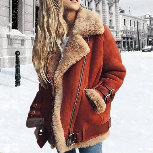 Amelie | Leather jacket with buckle