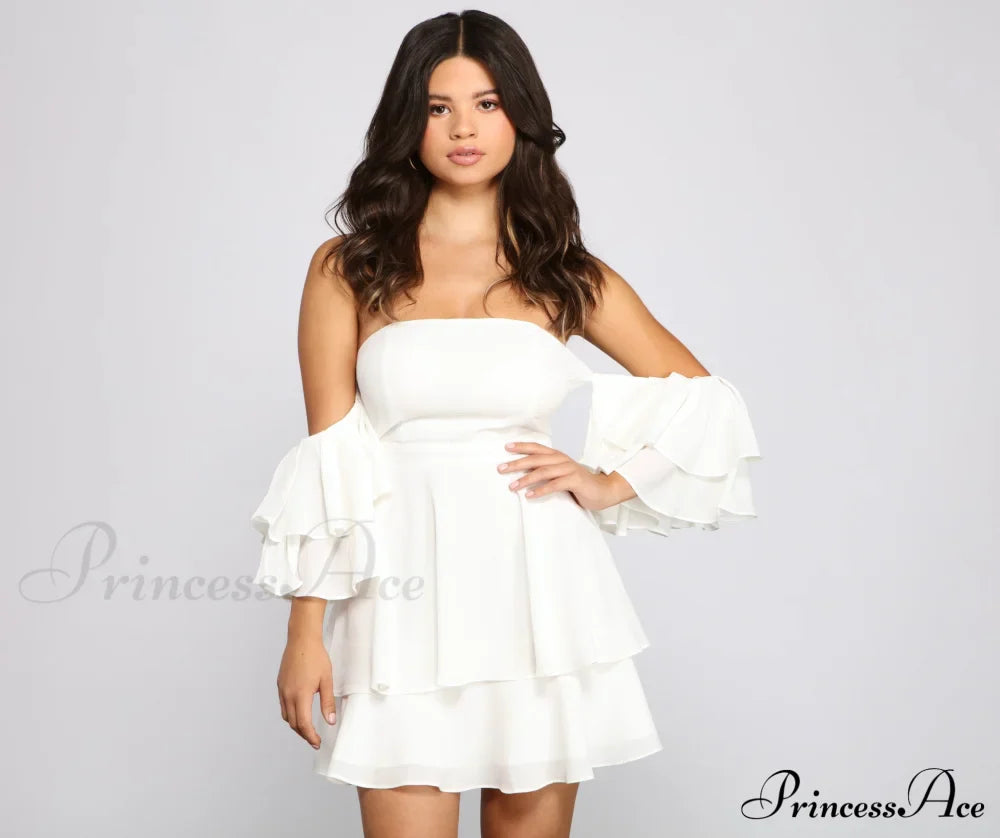 Ravishing Ruffles Stylish A-Line Mini Dress