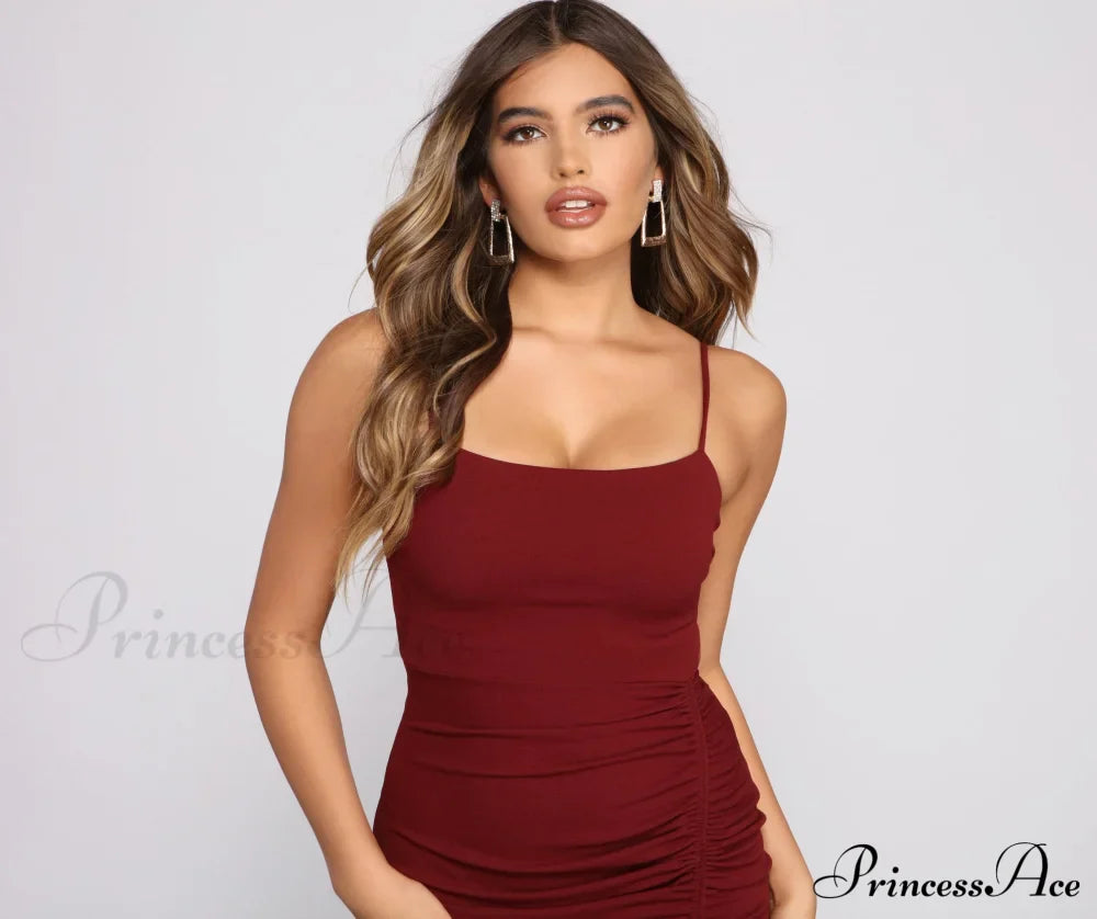 Ready To Stylish Ruche Mini Dress
