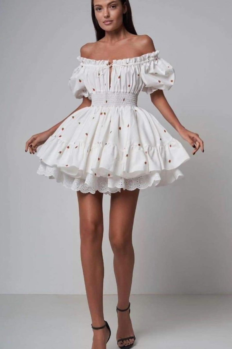 Judith® | Printed Mini Dress With Puff Sleeves