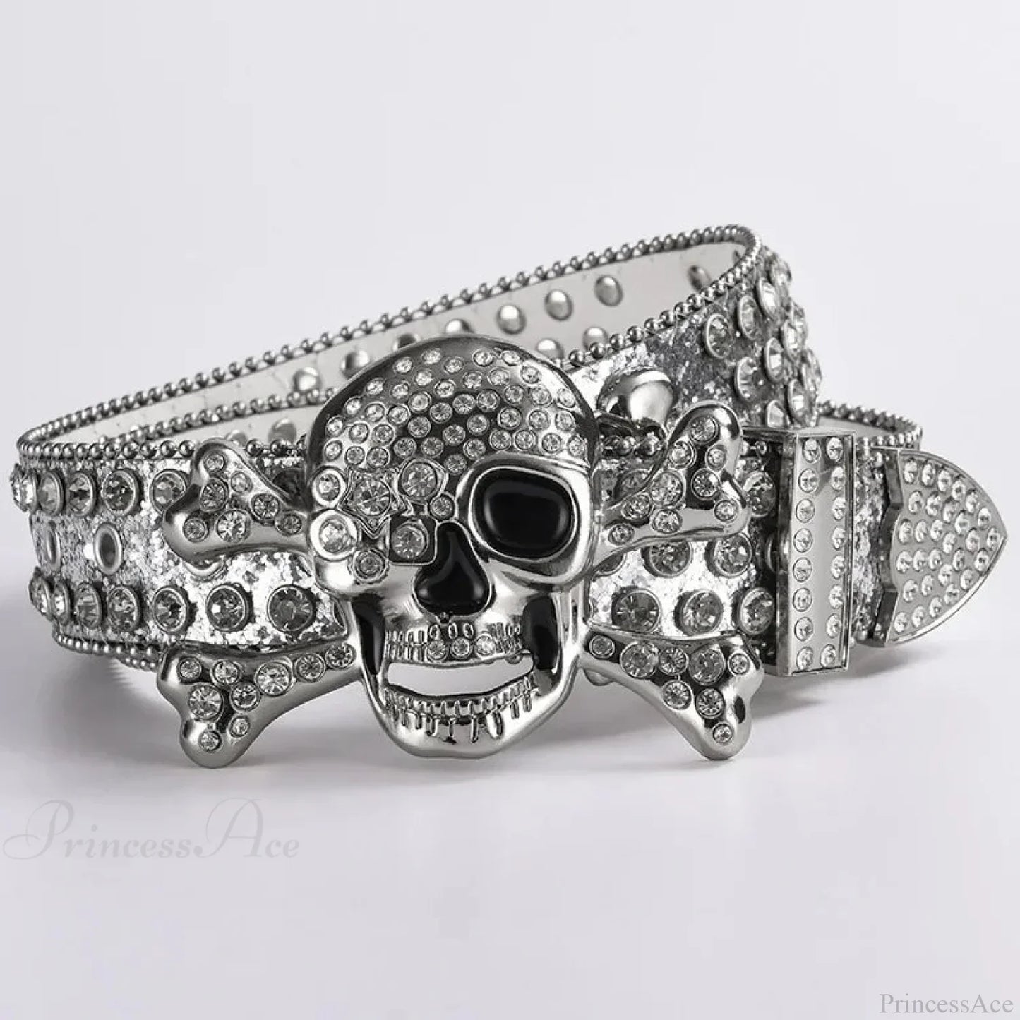 Rebellious Dark Skull Diamond Rhinestone Belt