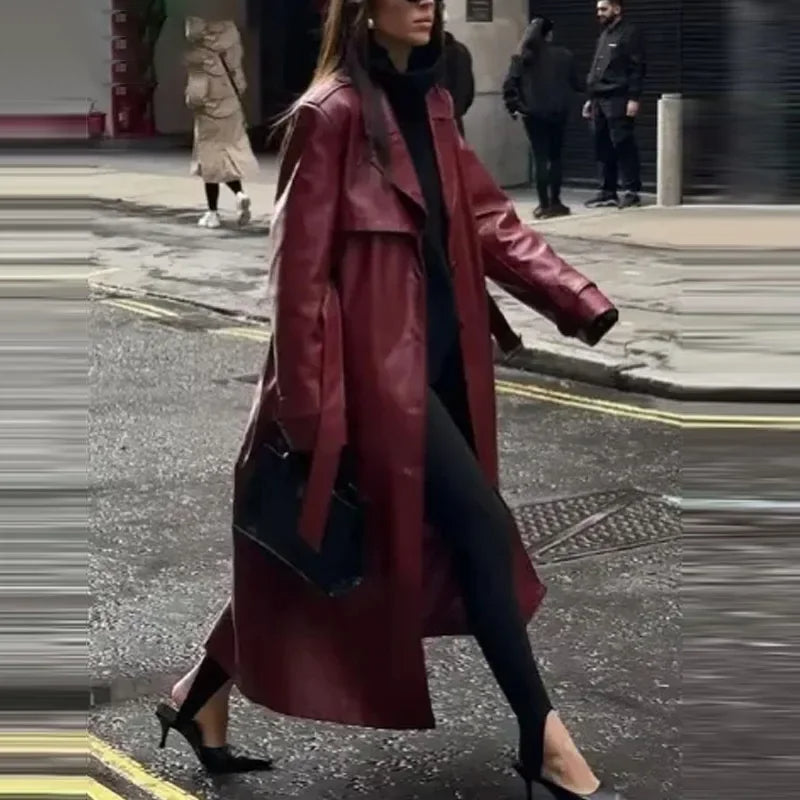 Julia® | 2025 Veste femme en simili cuir bordeaux