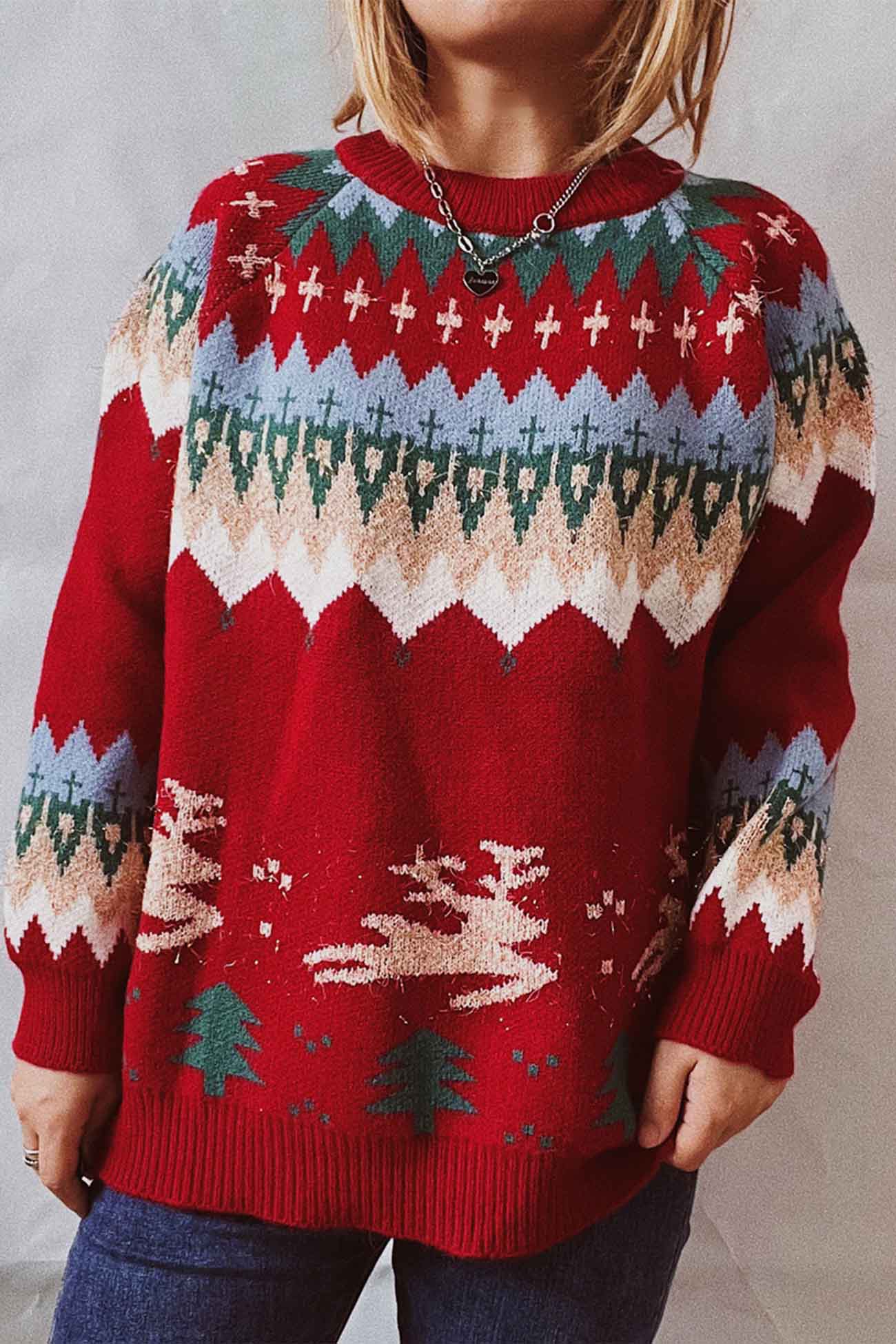 Tamara | Long-sleeved sweater with low shoulders and a round neckline