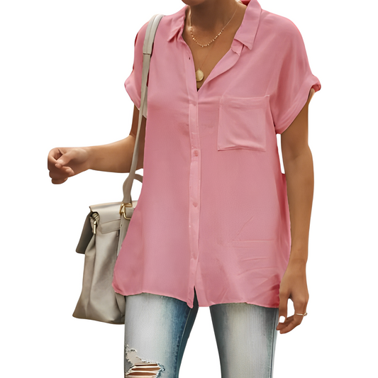 Maritza® | Short-Sleeved Cotton Linen Blouse