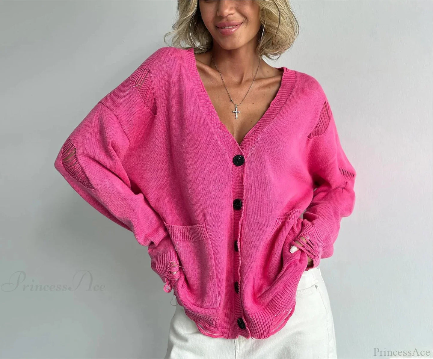 Retro Oversized Soft Button Knitted Cardigan